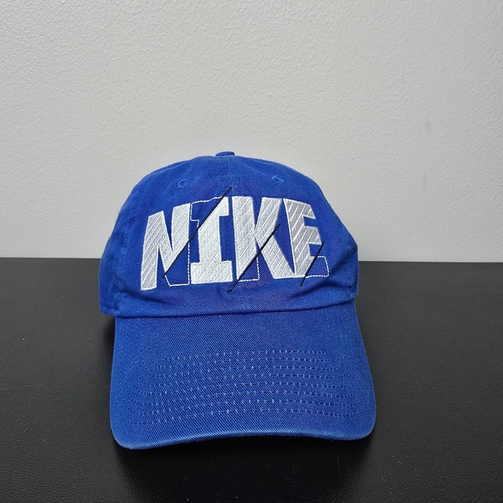 Nike Hat Cap Mens‎ Strap Back Blue Heritage 86 Block Logo Performance Sports
